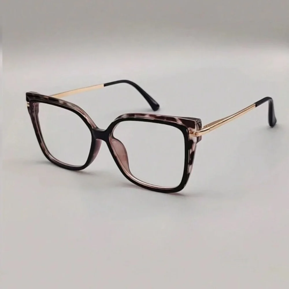 Vintage Women Cat Eye Glasses High-End Mixed-Color Frame Blue Light Blocking